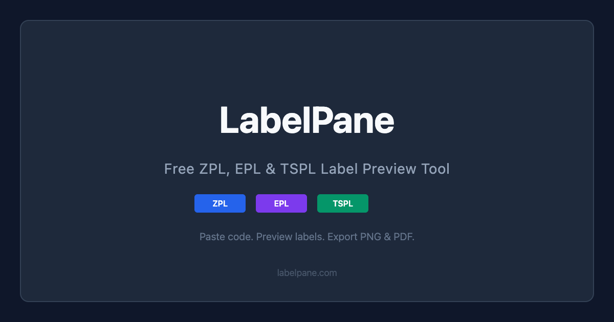 Label Api 11pl Example LabelPane - ZPL, EPL & TSPL Label Preview Tool